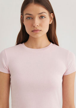 Pembe Basic Tisort - Mavi фото 6