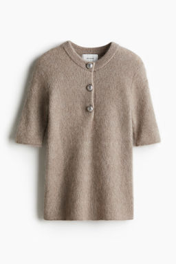 Top en mezcla de mohair con botones de dise?o