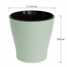Цена за 2 шт. Горшок цв. "Лея" 2,2л двойной (с автополивом) (св.зеленый) М8267