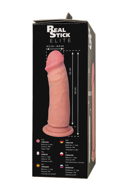 Реалистичный вибратор RealStick Elite Vibro Liam, TPR, телесный, 7 режимов вибрации, 18 см