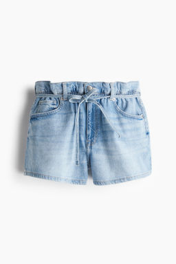 Pantal?n corto paper bag en denim High Rise