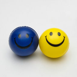 Цена за 2 шт. Мячик зефирный Смайлик, 6,3 см, микс цветов - Пижон фото 2