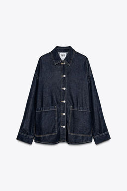 TRF OVERSIZE DENIM OVERSHIRT - Zara фото 6