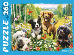 Puzzle 260 элементов "Веселые щенки" (Ф260-3884)