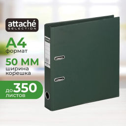 Папка-регистратор Strong Line 50мм,т-зеленый,ПБП2,карм.кор - Attache фото 2