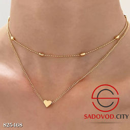 Колье женское двойное с сердцем
