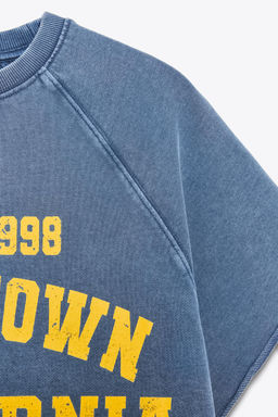 WASHED-EFFECT TEXT PLUSH SWEATSHIRT - Zara фото 21