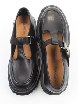 06-DLG06-1 BLACK Туфли женские (натуральная кожа)