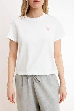 Ac?k Mavi Bask?l? Regular/Normal Kal?p K?sa Kollu %100 Pamuk Orme T-Shirt TWOSS26TS00124 - Trendyolmilla фото 7