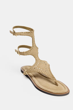 DOUBLE SUEDE ANKLE STRAP SANDALS - Zara фото 11