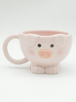 Кружка керамическая Piglet on legs, pink