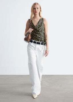 Top con cuello chal y cord?n de ajuste - H&m фото 8