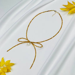 Колье из Турмалина и Жемчуга "Бантик"