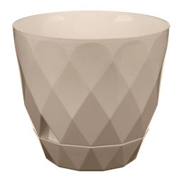 Горшок для цветов пластиковый 4,5л d-22см "Laurel" с поддоном бежевый