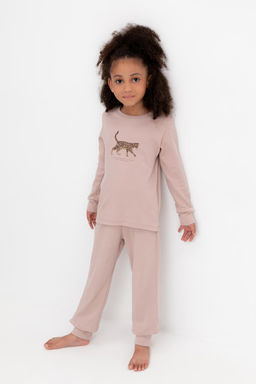 К 1586/24/кофейный(кошка) пижама дет