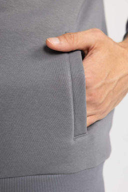 Толстовка Comfort Fit с воротником-стойкой на молнии - Defacto фото 6