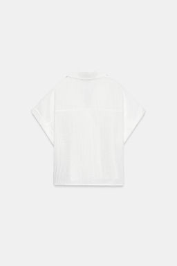 CAMISA CRUZADA MANGA CORTA / Blanco