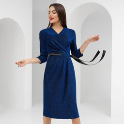 Платье Искры шампанского (блеск ночи, с поясом)