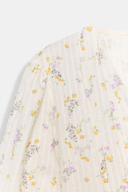 BLUSA ESTAMPADO FLORAL JARETAS / Crudo/Amarillo - Zara фото 9