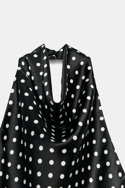 TOP HALTER SATINADO / Negro / Blanco - Zara фото 9