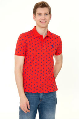 U. S. Polo Assn Мужская красная футболка с воротником-поло - U.s. polo assn фото 7