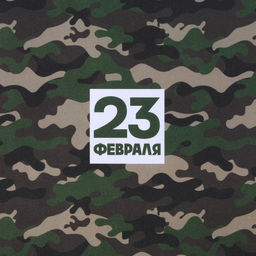 Цена за 10 шт. Бумага упаковочная крафтовая белая 23 февраля хаки, 50?70 см