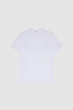 Erkek Regular Fit Bisiklet Yaka Beyaz Basic Ti__rt