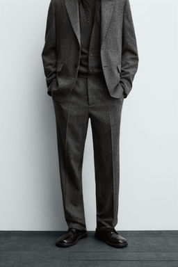LIMITED EDITION WOOL TEXTURED SUIT TROUSERS - Zara фото 2