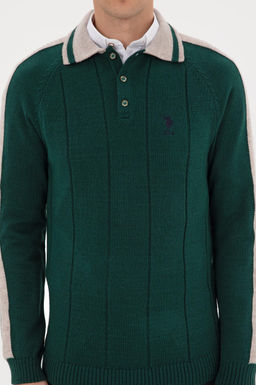 Erkek Regular Fit Polo Yaka Koyu Ye_il Kazak - U.s. polo assn фото 6