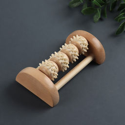 Массажёр для ног «Ножное счастье», 13.5×8×5 см, 4 колеса с шипами, деревянный