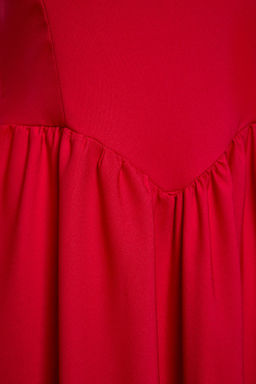 K?rm?z? A-Kesim Fiyonk Detayl? Dokuma S?k Abiye Gece Mezuniyet Elbisesi TPRSS25EL00011