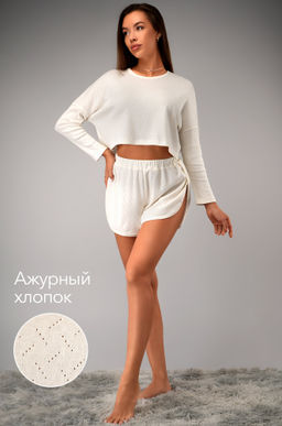 Женская пижама с шортами из ажурного хлопка Happyfox