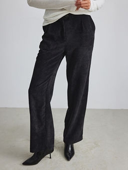 Geni? Pa?a Kadife Kad?n Pantolon
