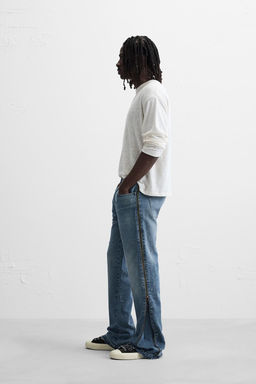 FLARE FIT JEANS WITH ZIPS - Zara фото 4