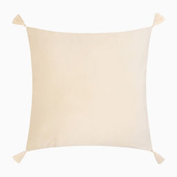 Набор декоративных наволочек Этель с кисточками, цвет молочный, 45х45 см - 2 шт, полиэстер, велюр  фото 10
