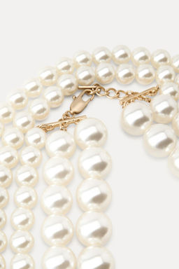 MULTI-STRAND NECKLACE WITH FAUX PEARLS - Zara фото 4