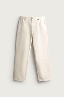 JEANS STRAIGHT RELAXED FIT ALGOD?N - C??AMO / Crudo - Zara фото 5