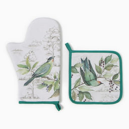 Набор кух. Этель Птицы варежка-прихватка 20х28см, прихватка 19х19см,100% хл  фото 2