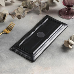 Блюдо для подачи «Чёрный Восток», 26×11.3×1.5 см, пластик, чёрное