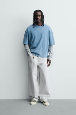 SUDADERA BOXY FIT ESTRUCTURA / Azul