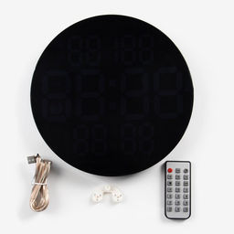 Часы настенные электронные, календарь, будильник, термометр, гигрометр, d=25 см, белая индикация