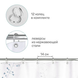 VAL BT-M-1820P610 Штора BT-M-1820 в наборе с ковриком BT-P-610, BOTANIC, шт - Valiant фото 3