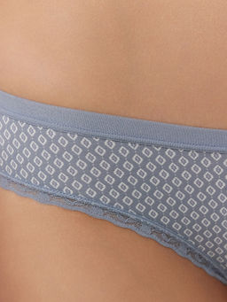 Цена за 2 штуки! Трусы слипы женские серые с принтом ромбики на сером 412281