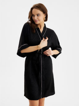 Халат домашний женский KAFTAN Leo black collection, размер 48-50, чёрный