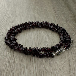 Гранат, "Россыпь", галька разноразмерная, бусы 45..50см