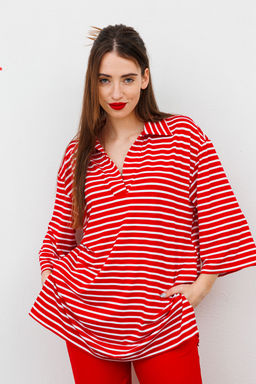 Джемпер NIKVA н478.4-Р красный и молоко