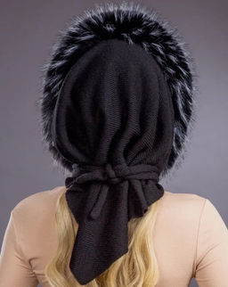 Платок трикотаж экомех енот блэк - Davidovfox фото 10