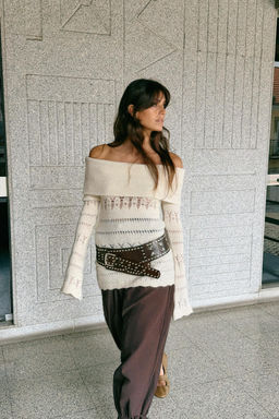 OPENWORK OFF-THE-SHOULDER JUMPER - Zara фото 6