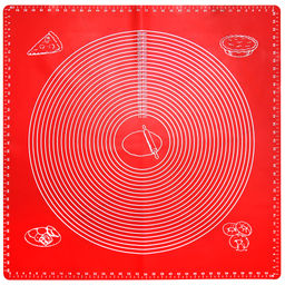 Коврик силиконовый для раскатки теста и выпекания 69х69см, плотный, с разметкой, цвета микс (Китай)