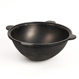 Казан Шафран, 12 л, плоское дно, алюминиевая крышка, чугун